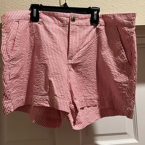 Size 14 seersucker short (between a pink/red color)  worn once